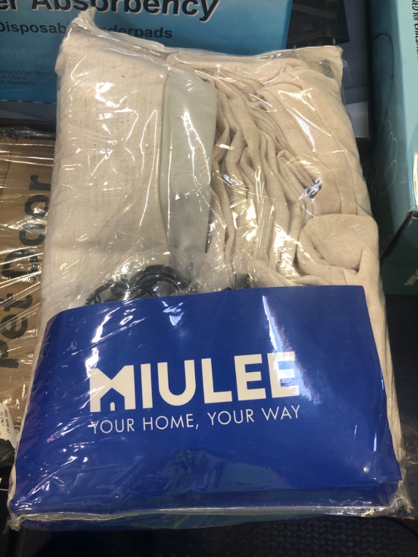 Photo 1 of MIULEE Beige Pinch Pleated 100% Blackout Linen Curtains 102 Inch Length 2 Panels Set, Black Out Memory Trained Pleat Curtains Light Blocking Room Darkening Drapes for Bedroom Living Room Window