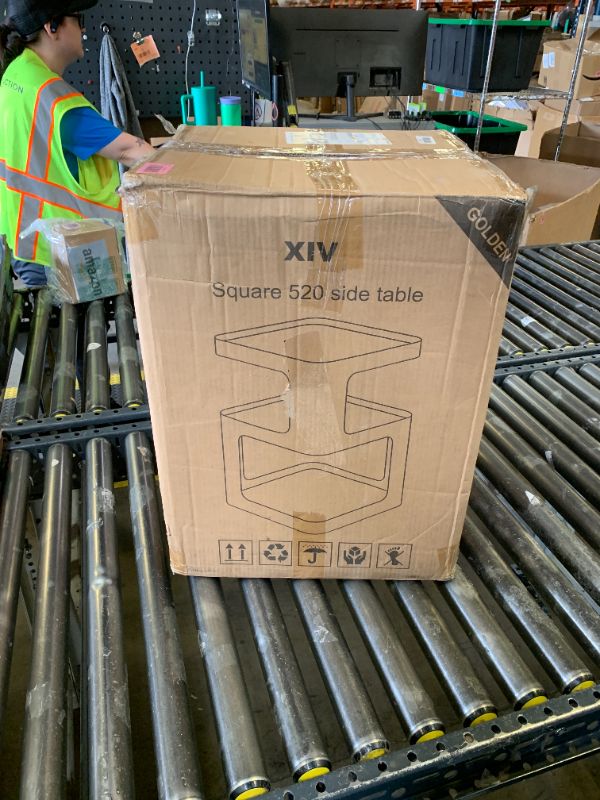 Photo 1 of XIV Side Table, Small End Table, Modern Nightstand, Accent Bedside Table, 3 Tier Night Stands, Metal Bed Side Table for Living Room Bedroom Outdoor Entryway, No Assembly Required (Gold, Square)