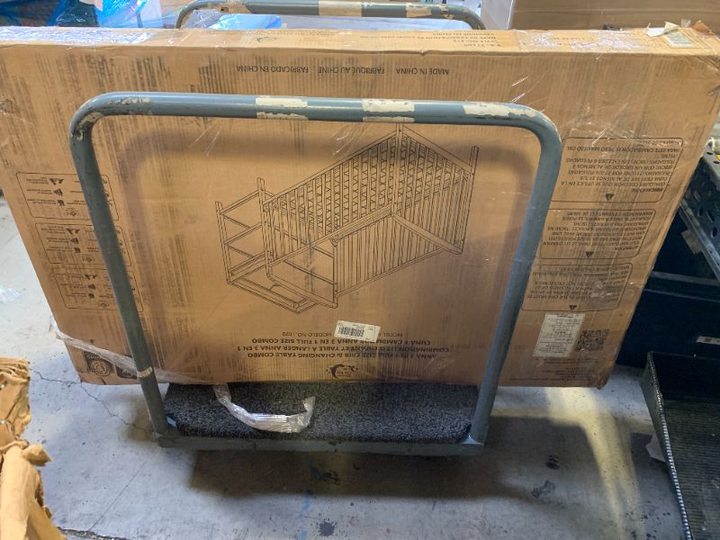 Photo 1 of Dream On Me Anna 3-in-1 Convertible Full-Size Baby Crib & Changer with Storage in White, GreenGuard Gold & JPMA, Pinewood, Converts to Day & Toddler Bed, 3 Mattress Heights, 1? Changing Pad