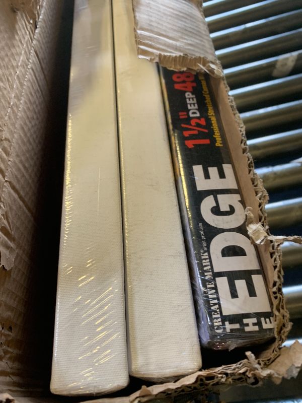 Photo 1 of Creative Mark The Edge Deluxe Cotton 1-1/2" Deep Stretched Canvas for Painting, 48x72 Pack of 3, 14oz. Primed Weight, Universal Archival Priming, Medium Tooth, Hand-Stretched Canvas for Painters