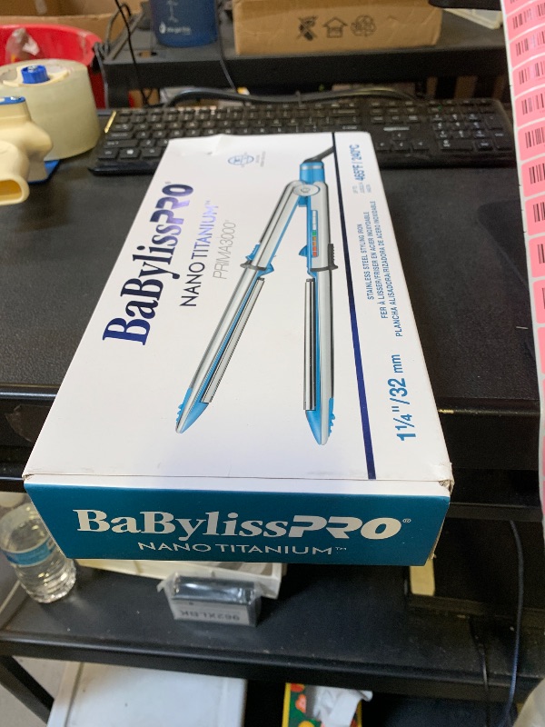 Photo 1 of BabylissPRO Nano Titanium Prima Ionic Hair Straightener, Curl and Straighten Hair With One Professional Tool, Blue