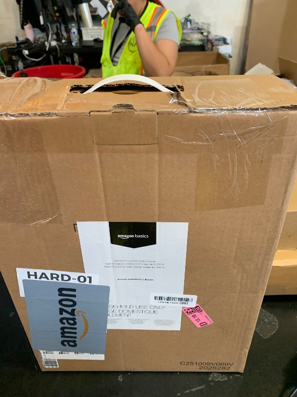 Photo 1 of Amazon Basics 1800W Portable Electric Induction Cooktop, Burner and Child Lock, Overheat Protection, Timer, 8 Power Settings, Temperature Control Up to 440°F, for Cookware Diameter 5.7"-8.2", Black