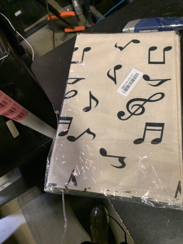 Photo 1 of Peryiter 2 Pcs Linen Music Table Runner Musical Notes Piano Table Runner for Music Party Decor for Jazz Wedding Bridal Shower Birthday Patry Supplies, 72'' x 13'' (Musical Notes Style)