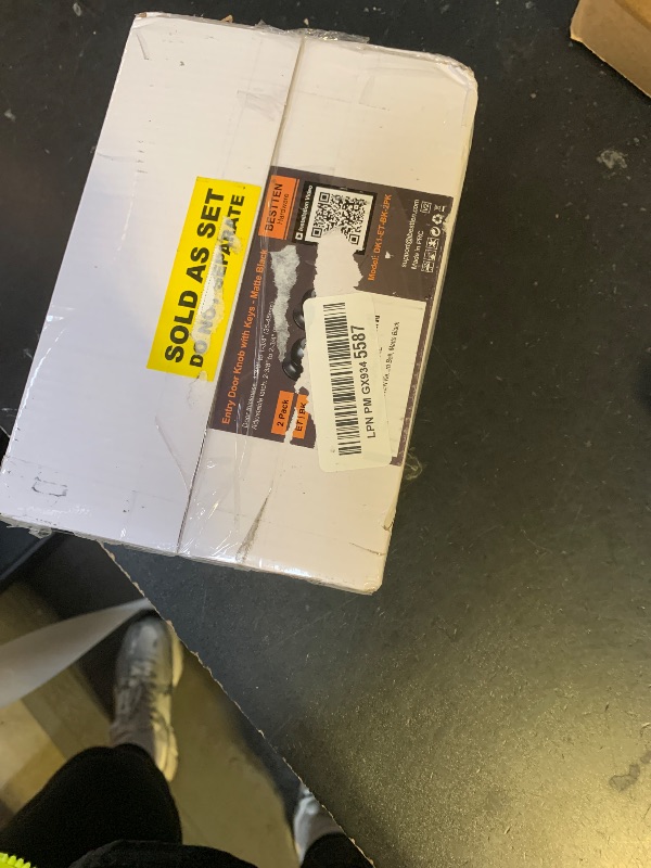 Photo 1 of [2 Pack] BESTTEN Keyed Entry Door Knob, Entrance Door Lock, Keyed Different, Standard Ball, Matte Black