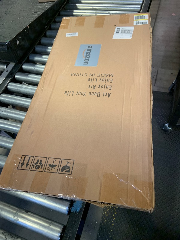 Photo 1 of Arjun Framed Abstract Wall Art for Living Room Gold Blue Textured Canvas Art Wall Decor Bedroom Painting, Modern Picture Grey Mountain Artwork Home Office Wall Decoration, Large 40"x20"