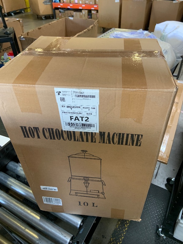 Photo 1 of Vtsmax 10L/2.6Gal Commercial Hot Chocolate Machine Hot Drink Dispenser, 86-194°F Intelligent Temperature Control Hot Beverage Maker for Chocolate, Cocoa, Milk, Coffee, Juice, Black