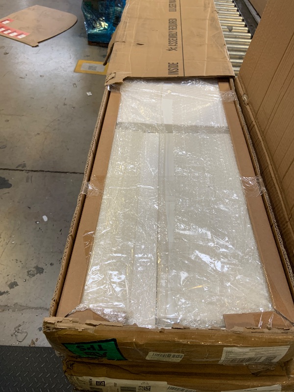 Photo 1 of ROYMELO 24x84 Inch Glass Sliding Barn Door Slab and 4ft Hardware Kit Included, 5 Frosted Glass, LVL Wood Panel Covered with White Water-Proof Scratch-Proof PVC Surface, Simple DIY Assembly