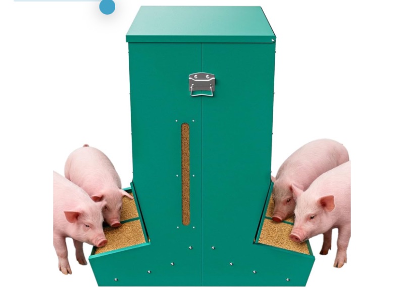 Photo 1 of Hog Feeder for Pigs, Heavy Duty Pig Feeder with Rainproof Lid, Self Feeder for Outdoor Use on Hog Farm, Homestead, or Pasture(4 Door)