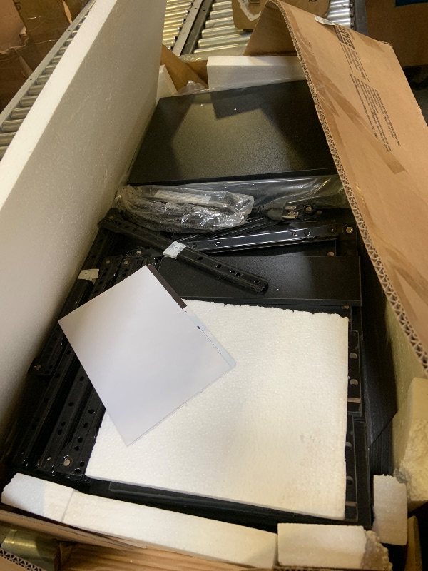 View 3 of **INCOMPLETE, MISSING BOXES** Patikuin Makeup Vanity Desk with Lights & Mirror - 3 Light Modes, Brightness Adjustable, 7-Drawer Dressing Table with Hairdryer Holder, Black for Bedroom
