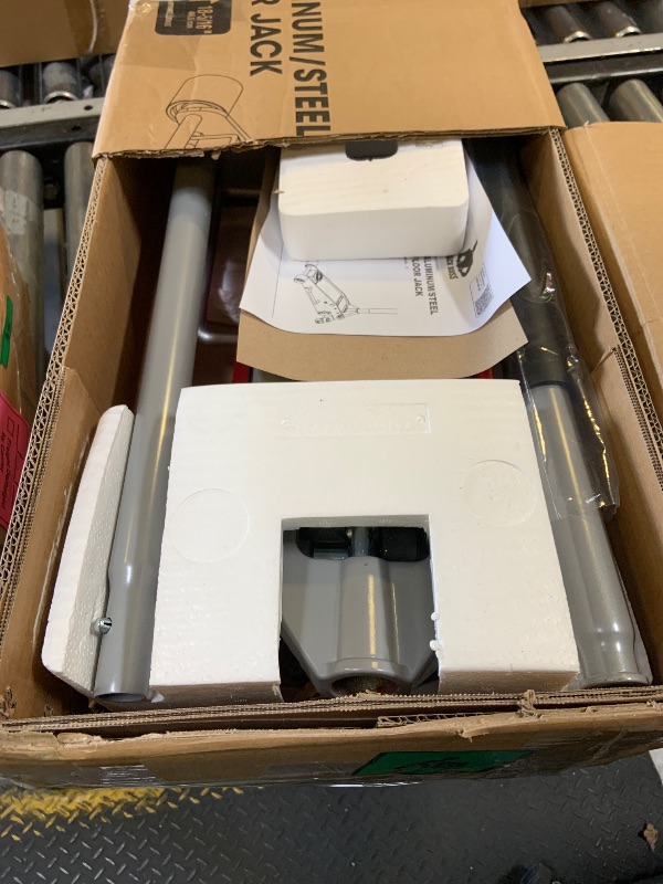 Photo 1 of Jack Boss 3 Ton Low Profile, Aluminum and Steel Racing Floor Jack with Dual Pistons Quick Lift Pump for Sport Utility Vehicle, Lifting Range 3-15/16" min to 18-5/16" max, Net Weight 58.5 lb, Red