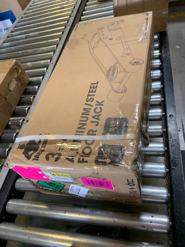 Photo 1 of Jack Boss 3 Ton Low Profile, Aluminum and Steel Racing Floor Jack with Dual Pistons Quick Lift Pump for Sport Utility Vehicle, Lifting Range 3-15/16" min to 18-5/16" max, Net Weight 58.5 lb, Red