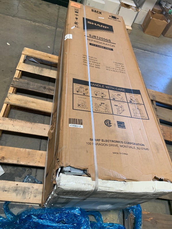 Photo 1 of Sharp SJB1255GS Bottom-Freezer Counter-Depth Refrigerator, 24 Inch, 11.5 Cubic Foot, Garage Ready (FACTORY SEALED)