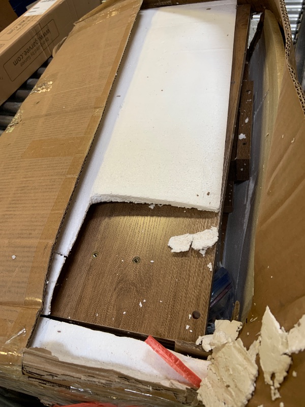 Photo 1 of Tribesigns 63-Inch Rectangle Dining Table for 4-6 People, Farmhouse Thick Appearance Design, Rectangular Kitchen Dinner Table for Home, Rustic Yellowish Brown
