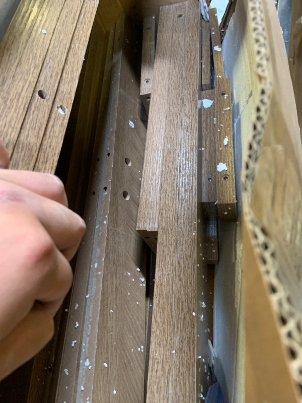 Photo 1 of Tribesigns 63-Inch Rectangle Dining Table for 4-6 People, Farmhouse Thick Appearance Design, Rectangular Kitchen Dinner Table for Home, Rustic Yellowish Brown
