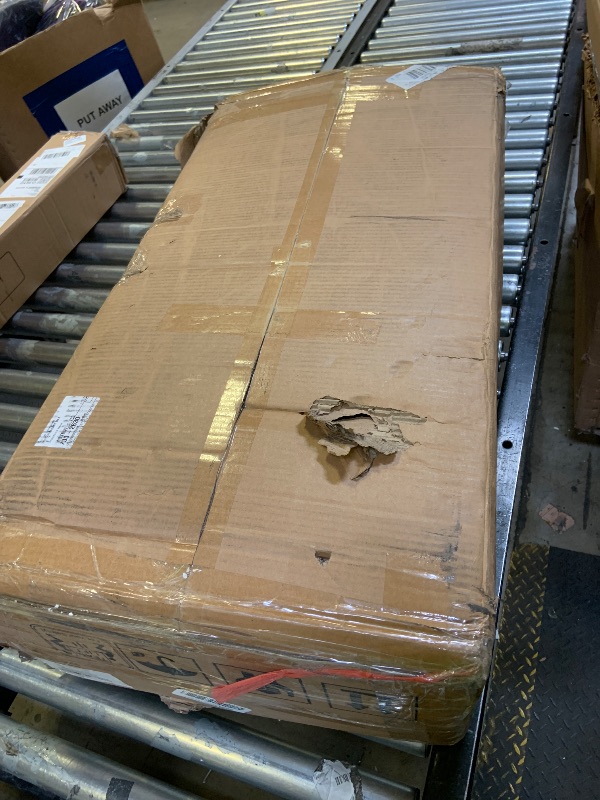 Photo 1 of Tribesigns 63-Inch Rectangle Dining Table for 4-6 People, Farmhouse Thick Appearance Design, Rectangular Kitchen Dinner Table for Home, Rustic Yellowish Brown
