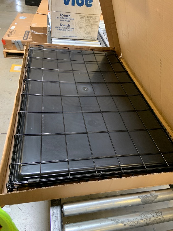 Photo 1 of MidWest Homes for Pets 48-Inch iCrate for Extra-Large Breeds, 90-110 lbs, Double Door Folding Dog Crate with Divider Panel, Leak-Proof Tray & Secure Latches, Portable, Durable & Easy to Assemble