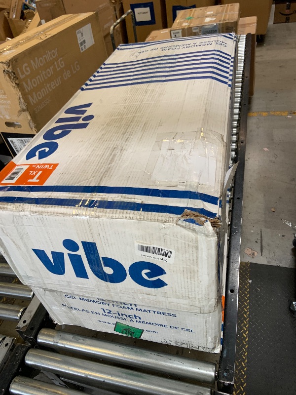 Photo 1 of Vibe 12-Inch Gel Memory Foam Mattress - Cooling Gel - Pressure-Relieving Support - Medium-Firm Feel - CertiPUR-US Certified - Bed-in-a-Box - Twin XL Size