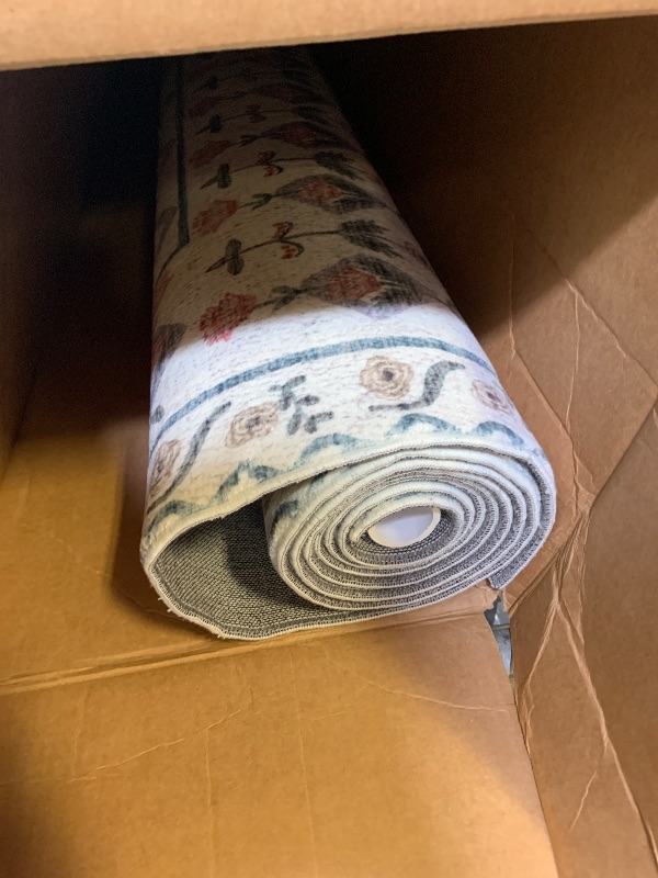 Photo 1 of Loloi Rifle Paper Co. Eden Collection EDE-03 Lattice Ivory 7'-6" x 9'-6" Area Rug feat. CloudPile™