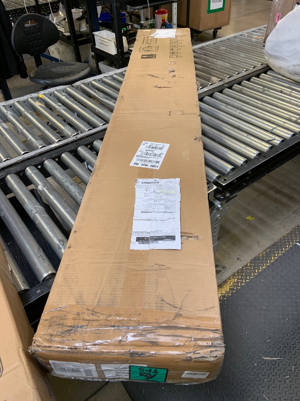 Photo 1 of ROYMELO 48x84 Inch Glass Sliding Barn Door Slab and 8ft Hardware Kit Included, 5 Frosted Glass, LVL Wood Panel Covered with White Water-Proof Scratch-Proof PVC Surface, Simple DIY Assembly (factory sealed) opened for quality check