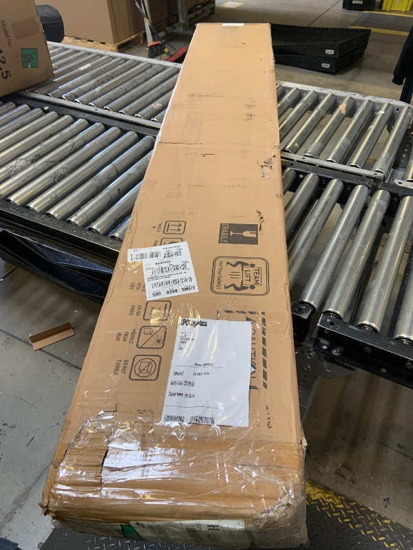 Photo 1 of ROYMELO 48x84 Inch Glass Sliding Barn Door Slab and 8ft Hardware Kit Included, 5 Frosted Glass, LVL Wood Panel Covered with White Water-Proof Scratch-Proof PVC Surface, Simple DIY Assembly (factory sealed) opened for quality check