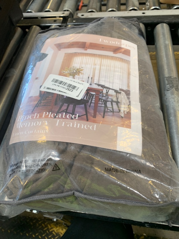 Photo 1 of TWODRAPES Dark Chocolate Pinch Pleated Linen 120 Inch Curtains 2 Panels for Living Room Bedroom Memory Training Shaped Semi Sheer Pleat Drapes with Hooks Rings Light Filtering Window Curtain 40x120