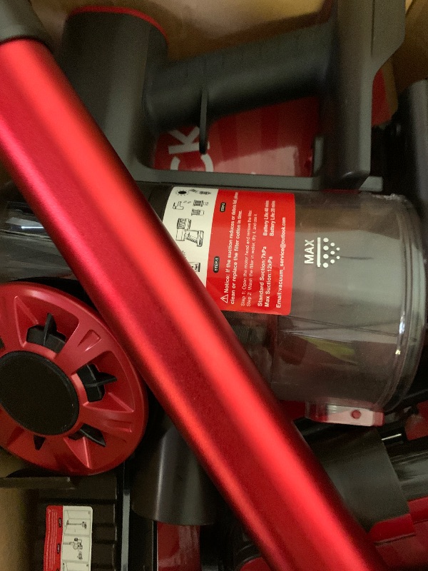 Photo 1 of Comvtu Cordless Vacuum Cleaner for Home, 80,000PRM Powerful 4 in 1 Lightweight Stick Vacuum with 2 Adjustable Suctions, Max 40 Mins Runtime, 2600mAh Rechargeable Vacuum Cleaners (Rave Red)