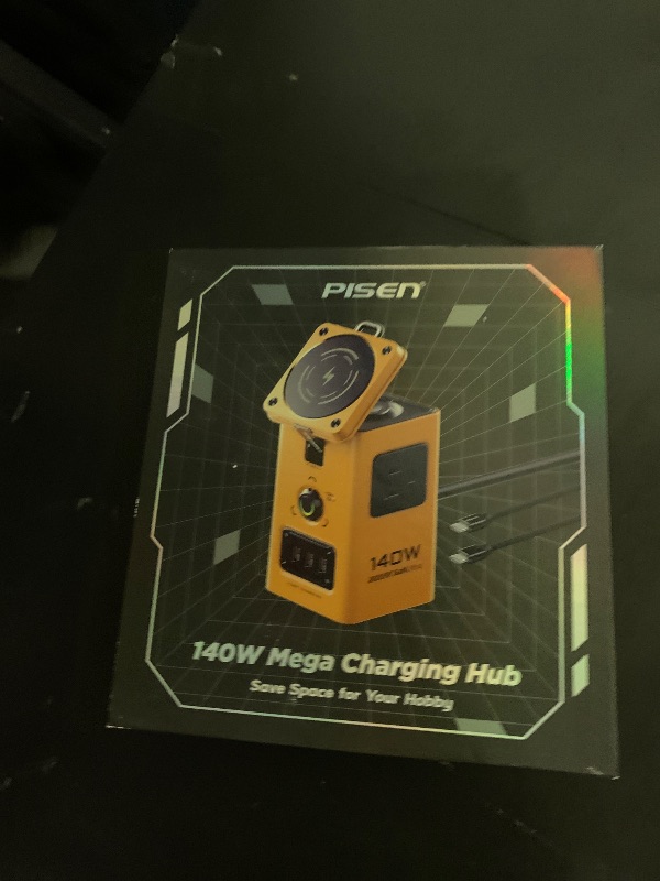 Photo 1 of PISEN 8-in-1 Mag-Safe Charger Stand - 140W Charging Station for Multiple Devices Mag-Safe Stand Magnetic Qi2 Wireless Charger for iPhone 17/16/15/14/13/12, Magnetic Charger for Apple Watch (Yellow)