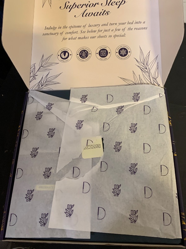 Photo 1 of DECOLURE 100% Viscose Derived from Bamboo Sheets King Size - Luxury 4 Pc Naturally Cooling Sheets, Ultra Soft Bed Set - Deep 17" Pockets, Durable Double Stitching, Oeko Tex Standard (Navy Blue)