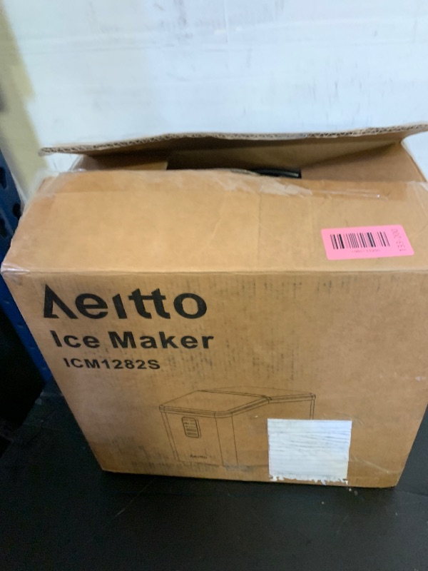 Photo 1 of Aeitto Ice Maker Countertop 26lbs/24H, Ice Machine 8 Ice Cubes Ready in 6 Mins, 2 Sizes of Bullet Ice Portable Ice Makers with Basket & Scoop, Auto Self-Cleaning for Home/Kitchen/Office Stainless