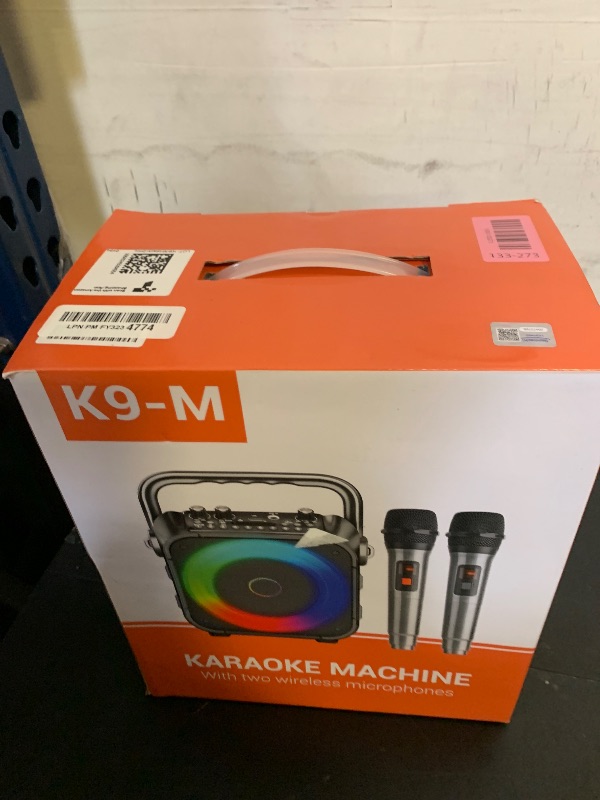 Photo 1 of Karaoke Machine, Portable Bluetooth Speaker with 2 Wireless Microphones for Adults & Kids with Lights, Karaoke Microphone with PA System Supports USB/TF/REC/FM/AUX for Home Party Home System Packages