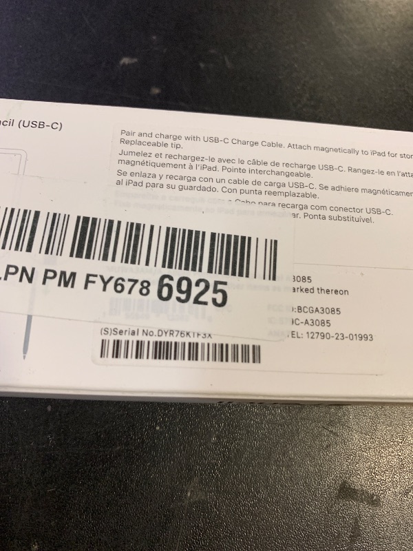 Photo 1 of Apple Pencil (USB-C): Device Compatibility Check Required - Pixel-Perfect Precision, Tilt Sensitivity, Perfect for Note-Taking, Drawing, and Signing Documents. Charges and Pairs with USB-C
