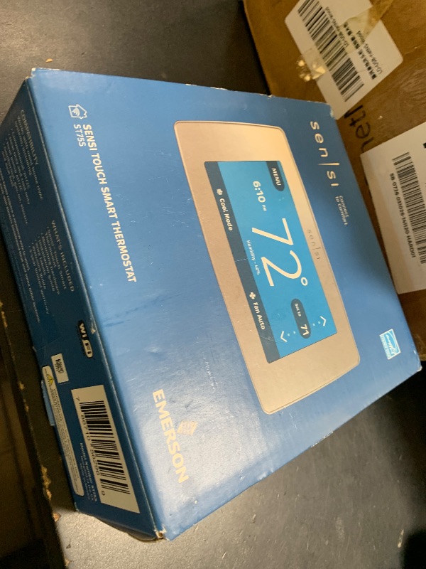 Photo 1 of Sensi Touch Smart Thermostat by Emerson with Touchscreen Color Display, Programmable, Wi-Fi, Mobile App, Easy DIY, Data Privacy, Works with Alexa, Energy Star Certified, ST75S-Silver, C-Wire Required