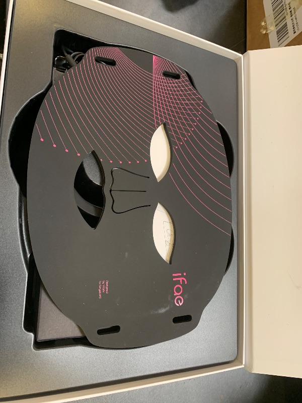 Photo 1 of Red Light Therapy Mask for Face and Neck, 7 Colors with NIR Led Face Mask Light Therapy with Eye Protection and Remote, Rechargeable Ergonomic Design for True Anti-Aging Skincare at Home Black