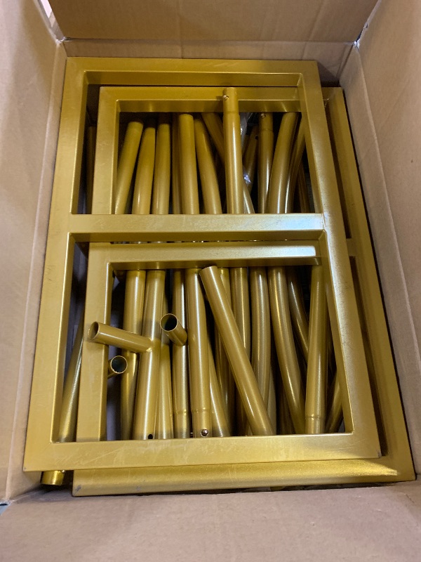 Photo 1 of 7.2FT Gold Double Arch Backdrop Stand, U-Shaped Metal Wedding Arch Frame with Open Back Design for Ceremony Baby Shower Birthday Party Garden Photo Backdrops Decorations