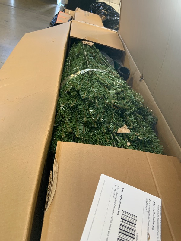 Photo 1 of National Tree Company 12 ft Unlit Dunhill Fir Artificial Full Christmas Tree, 7,794 Tips, Includes Stand, Green 1 of 2 box (PARTIAL SET) INCOMPLETE SET