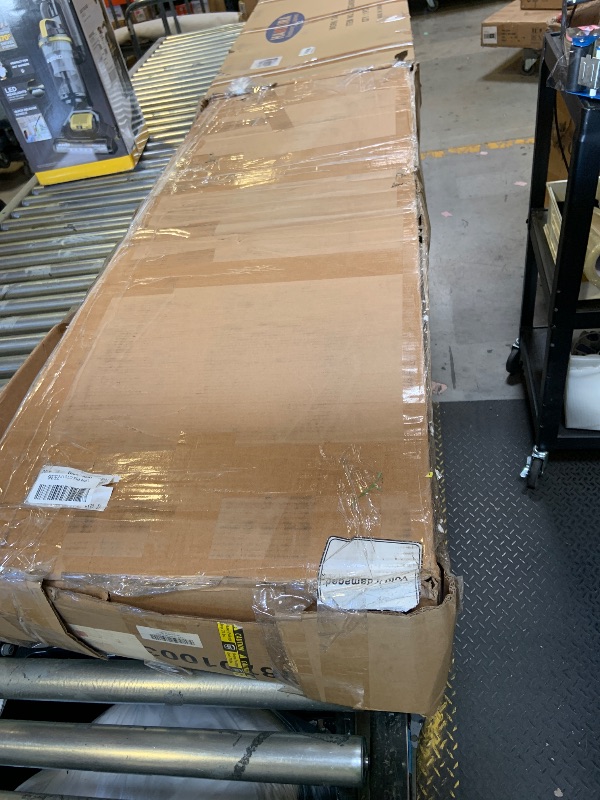 Photo 1 of **UNKNOWN, INCOMPLETE, DAMAGED** Full Size Bed Frame, Upholstered Bed Frame with Storage Headboard, No Box Spring Needed, Easy Assembly, Light Grey