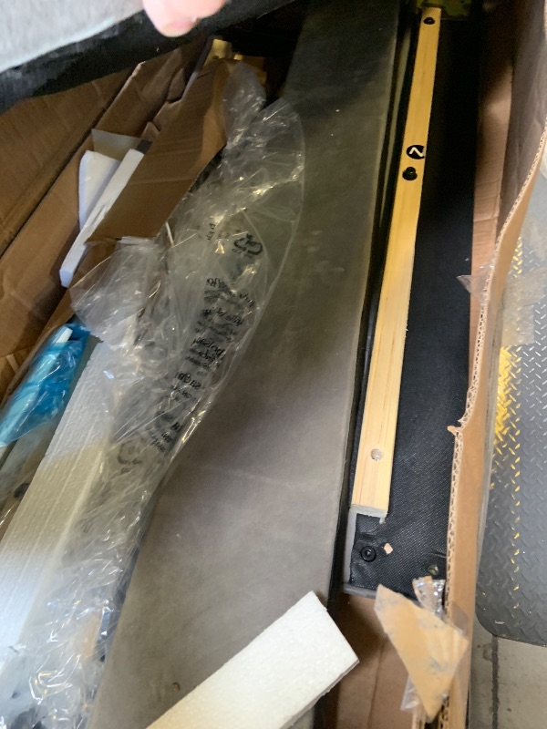 Photo 1 of **UNKNOWN, INCOMPLETE, DAMAGED** Full Size Bed Frame, Upholstered Bed Frame with Storage Headboard, No Box Spring Needed, Easy Assembly, Light Grey