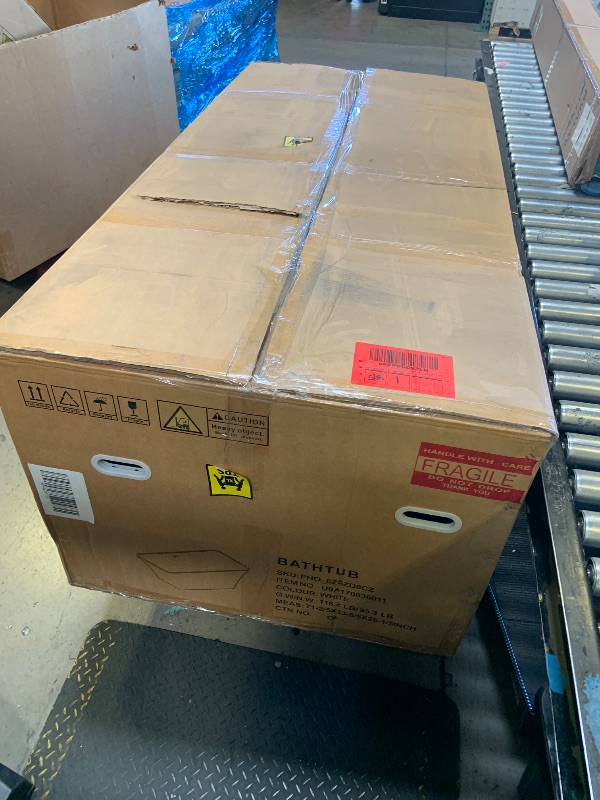 Photo 1 of Acrylic Freestanding Bath Tub - 67" Deep Soaking Tub with Ergonomic Backrest & Chrome Overflow System