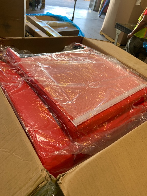 Photo 1 of BestMassage | Recliner Chair | No Massage Function | Pu Red | with Lumbar Support, Adjustable Push Back, Wide Armrests, Footrest & Padded Seat | Easy Assembly | for Living Room, Home Theatre