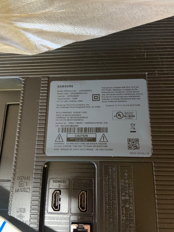 Photo 1 of Samsung 70-Inch Class Crystal UHD U8000F 4K Smart TV (2025 Model) Endless Free Content, Crystal Processor 4K, MetalStream Design, Knox Security, Alexa Built-in