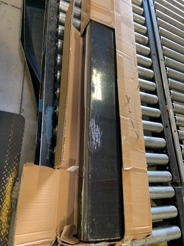 Photo 1 of IMXPW 4-Piece Acoustic Wood Wall Panels, 3D Fluted Soundproof Wood Slat Wall Panels for Interior Wall Decor, 94.5" x 7.9"-Black