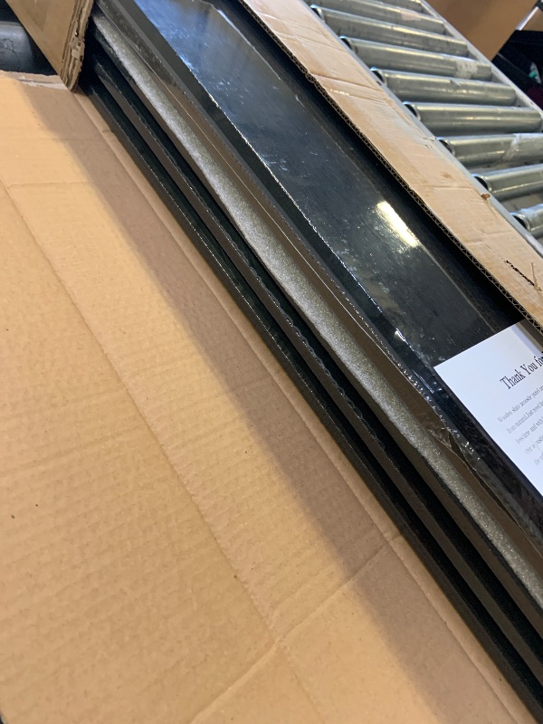 Photo 1 of IMXPW 4-Piece Acoustic Wood Wall Panels, 3D Fluted Soundproof Wood Slat Wall Panels for Interior Wall Decor, 94.5" x 7.9"-Black