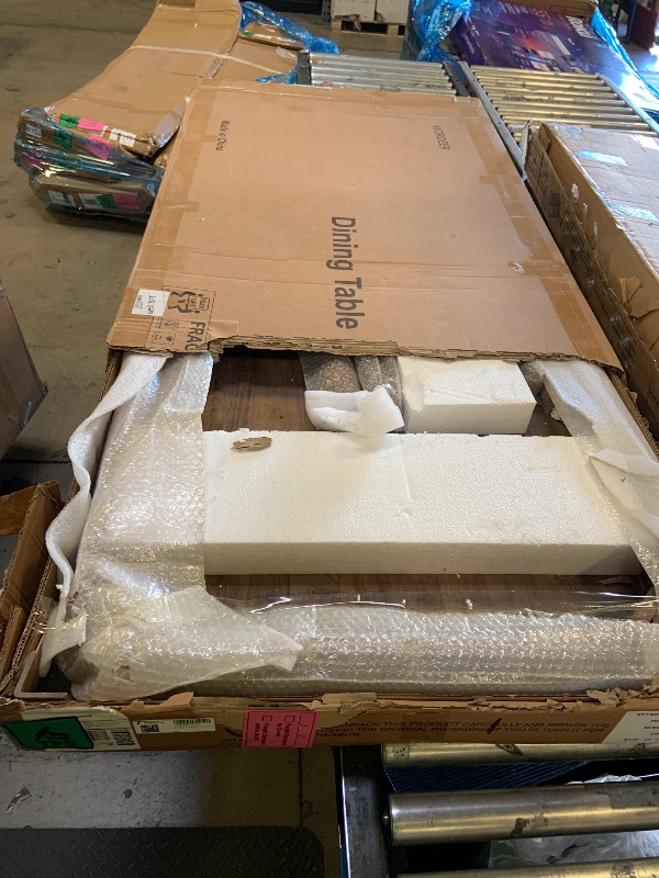 Photo 1 of MORDEER 70.8 Inch Solid Wood Dining Table for 6-8, Farmhouse Table with Smooth Surface, Large Rectangular Kitchen Dinner Table for Restaurant, Living Room, Kitchen, Easy Assembly, Walnut