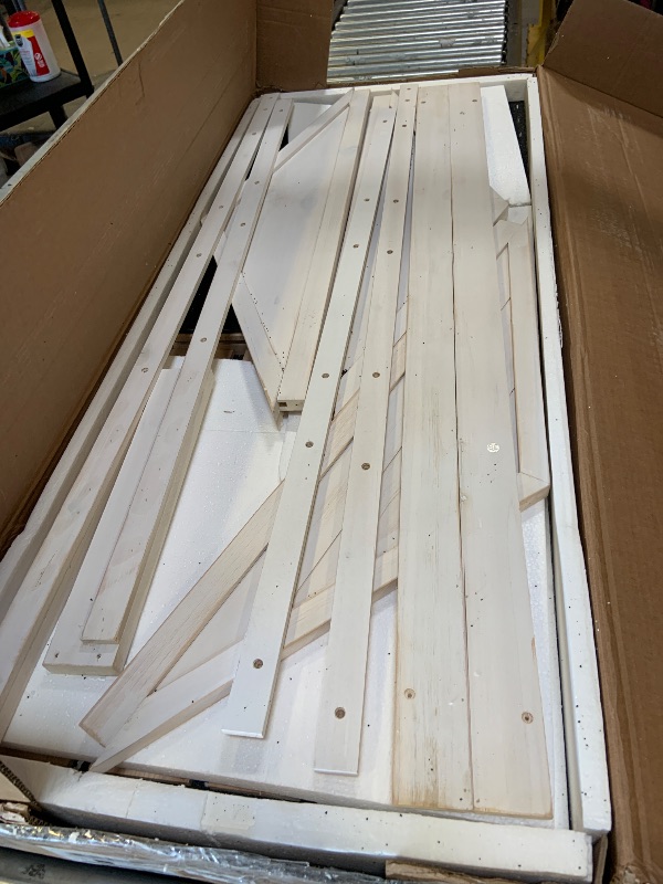 Photo 1 of **INCOMPLETE** GarveeHome Chicken Coop Large Hen House for 4-6 Chickens Wooden Poultry Cage with Run, Ramp, Nesting Box, Wire Fence, Waterproof Asphalt Roof (80" x 35" x 54") Grey