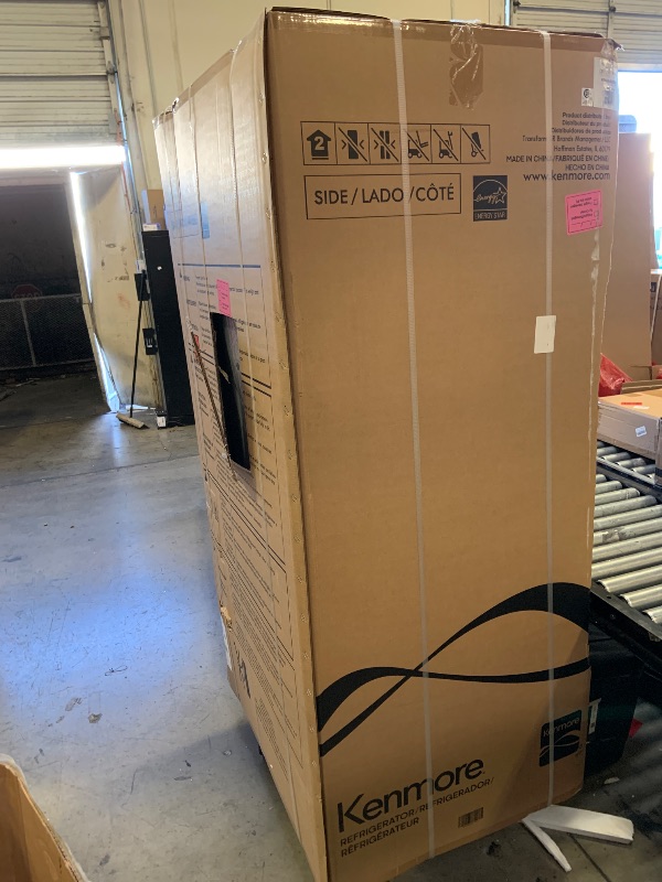 Photo 1 of Kenmore 36" Side-by-Side Refrigerator with Freezer - Accela Chill, Water & Ice Dispenser, Adjustable Glass Shelves, ENERGY STAR Certified, 20 cu. ft. Capacity - Fingerprint Resistant Stainless Steel (FACTORY SEALED)