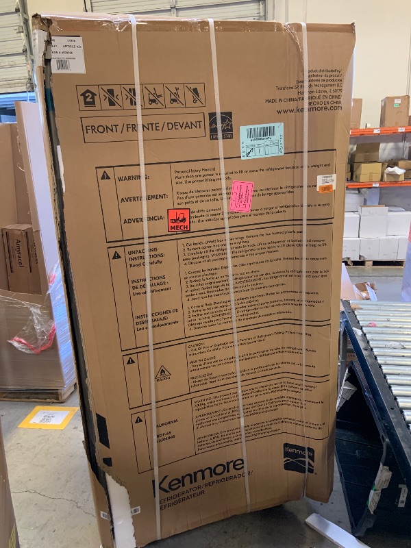 Photo 1 of Kenmore 36" Side-by-Side Refrigerator with Freezer - Accela Chill, Water & Ice Dispenser, Adjustable Glass Shelves, ENERGY STAR Certified, 20 cu. ft. Capacity - Fingerprint Resistant Stainless Steel (FACTORY SEALED)