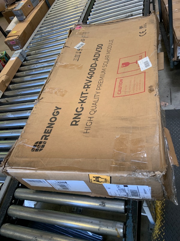 Photo 1 of Renogy 400 Watts 12 Volts Monocrystalline Solar RV Kit Off-Grid Kit with Adventurer 30A PWM LCD Charge Controller+ Mounting Brackets+ Male and Female Connectors+Solar Cables+Cable Entry housing