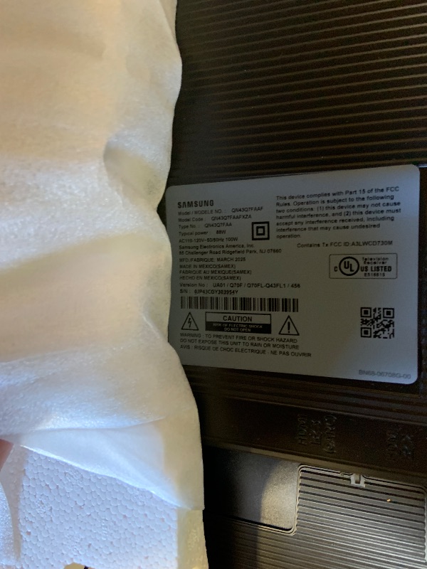 Photo 1 of Samsung 43-Inch Class QLED Q7F Series Samsung Vision AI Smart TV (2025 Model, 43Q7F) Quantum HDR, Object Tracking Sound Lite, Q4 AI Gen1 Processor, 4K upscaling, Gaming Hub, Alexa Built-in