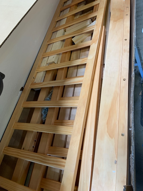 Photo 1 of Twin Size Co-Sleeper & Bedside Sleeper for Kids, Wood Platform Floor Bed with Detachable Safety Guardrails, Montessori Inspired, Natural