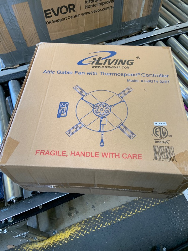 Photo 1 of iLiving NEW Upgraded 14" Wall Mounted Variable Speed Gable Exhaust Fan with Thermostat and Speed Controller for Greenhouse, Attics, Workshop, 2339 CFM, Coverage 3400 SqFt